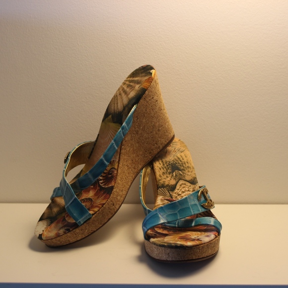 Just Cavalli Cool Platform Wedge Sandals. - Picture 2 of 8